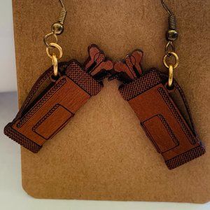 Golf Bags Wooden Vintage Earrings